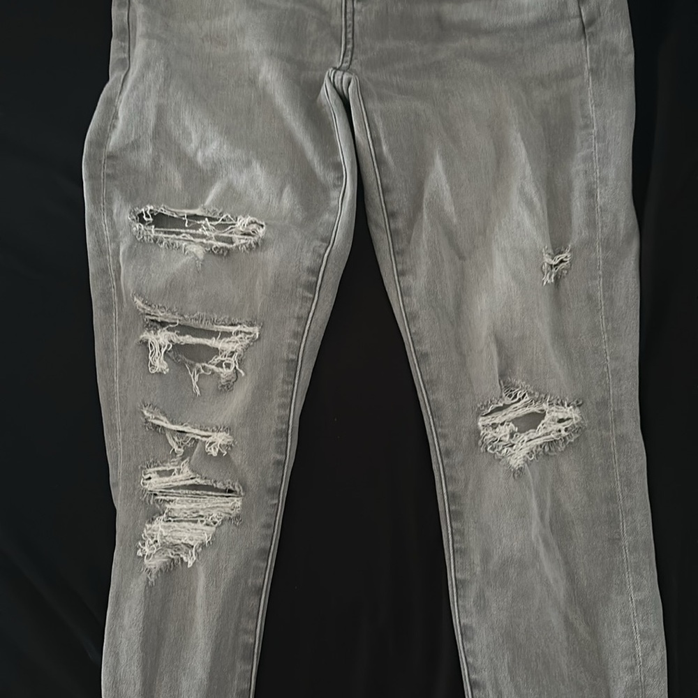 American Eagle Light Grey, Next Level Stretch Jea… - image 3